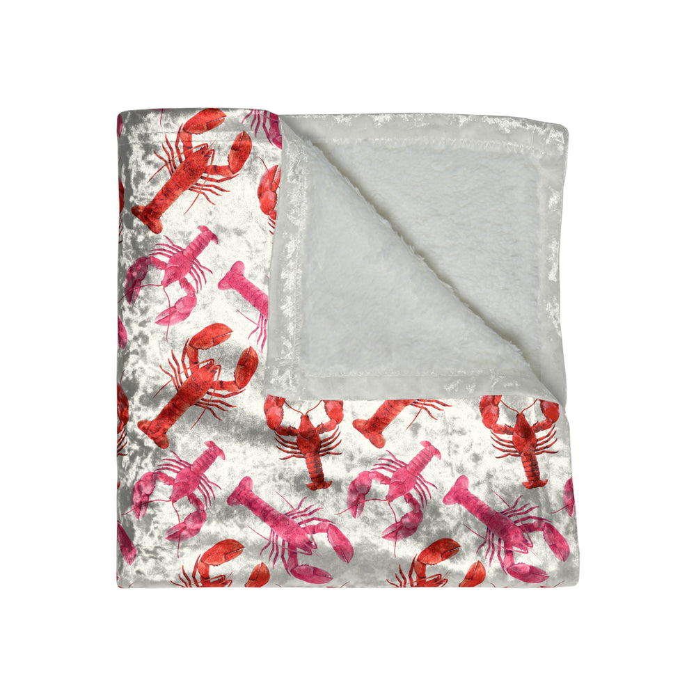 Lobster Print Velvet Blanket - bzbuzzbee