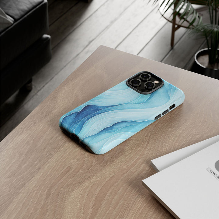 Abstract Waves Phone Case, Artistic Phone Cover, Ocean Vibe Case, Gift for Tech Lovers, Unique Mobile Accessories - bzbuzzbee