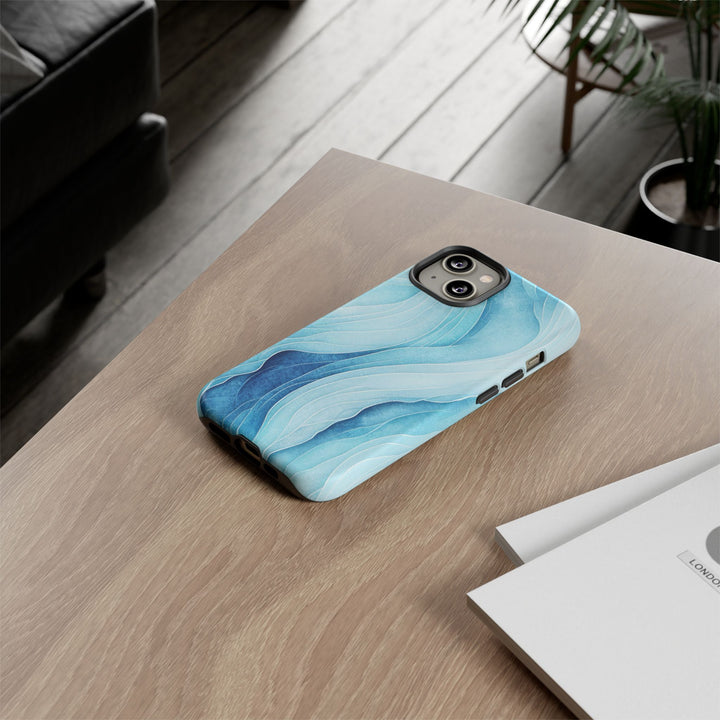 Abstract Waves Phone Case, Artistic Phone Cover, Ocean Vibe Case, Gift for Tech Lovers, Unique Mobile Accessories - bzbuzzbee