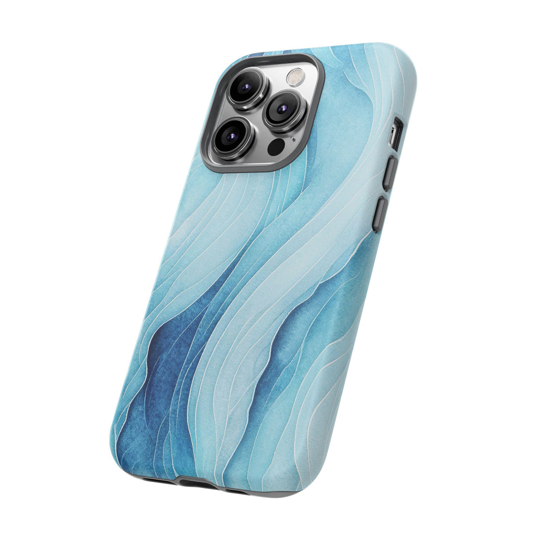 Abstract Waves Phone Case, Artistic Phone Cover, Ocean Vibe Case, Gift for Tech Lovers, Unique Mobile Accessories - bzbuzzbee
