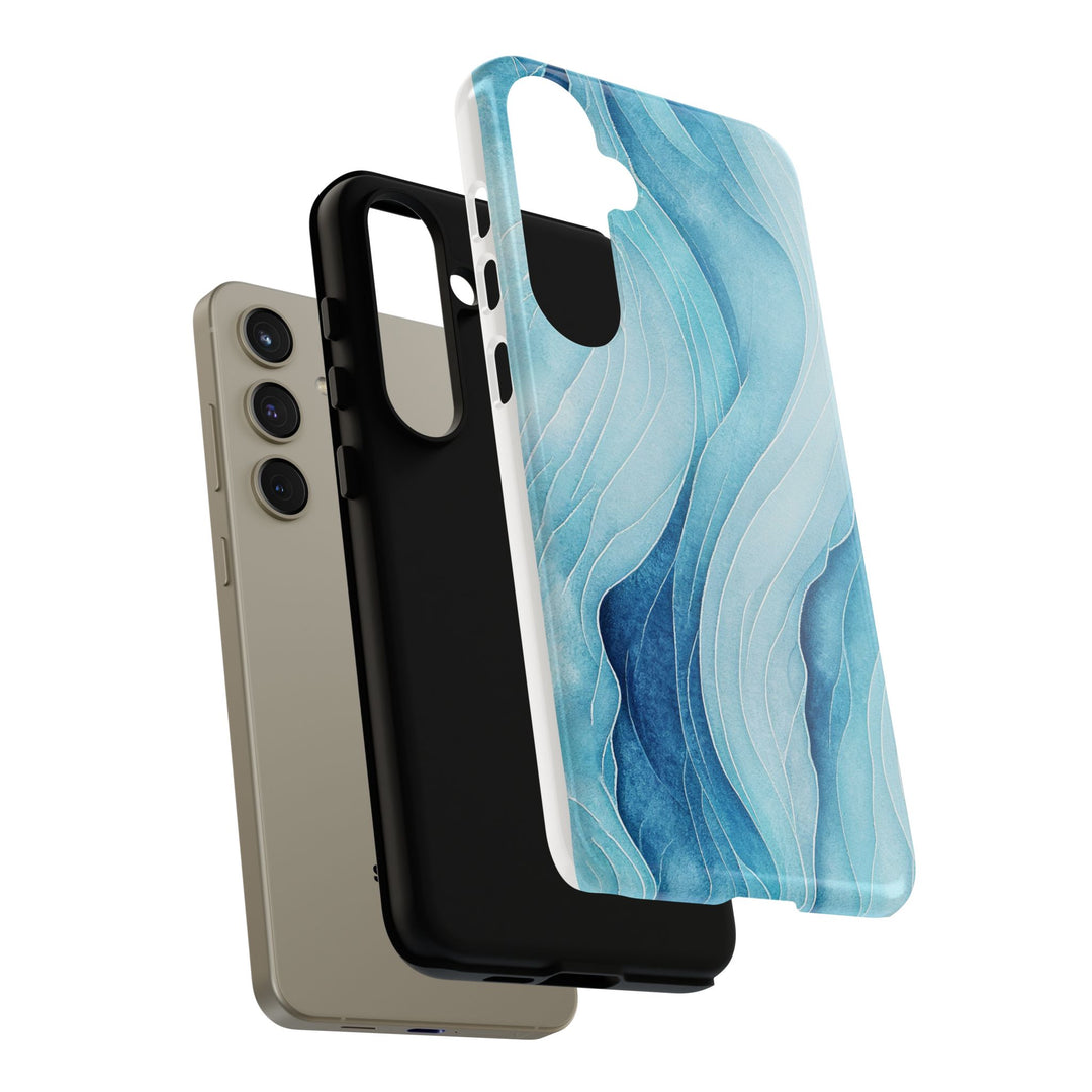 Abstract Waves Phone Case, Artistic Phone Cover, Ocean Vibe Case, Gift for Tech Lovers, Unique Mobile Accessories - bzbuzzbee