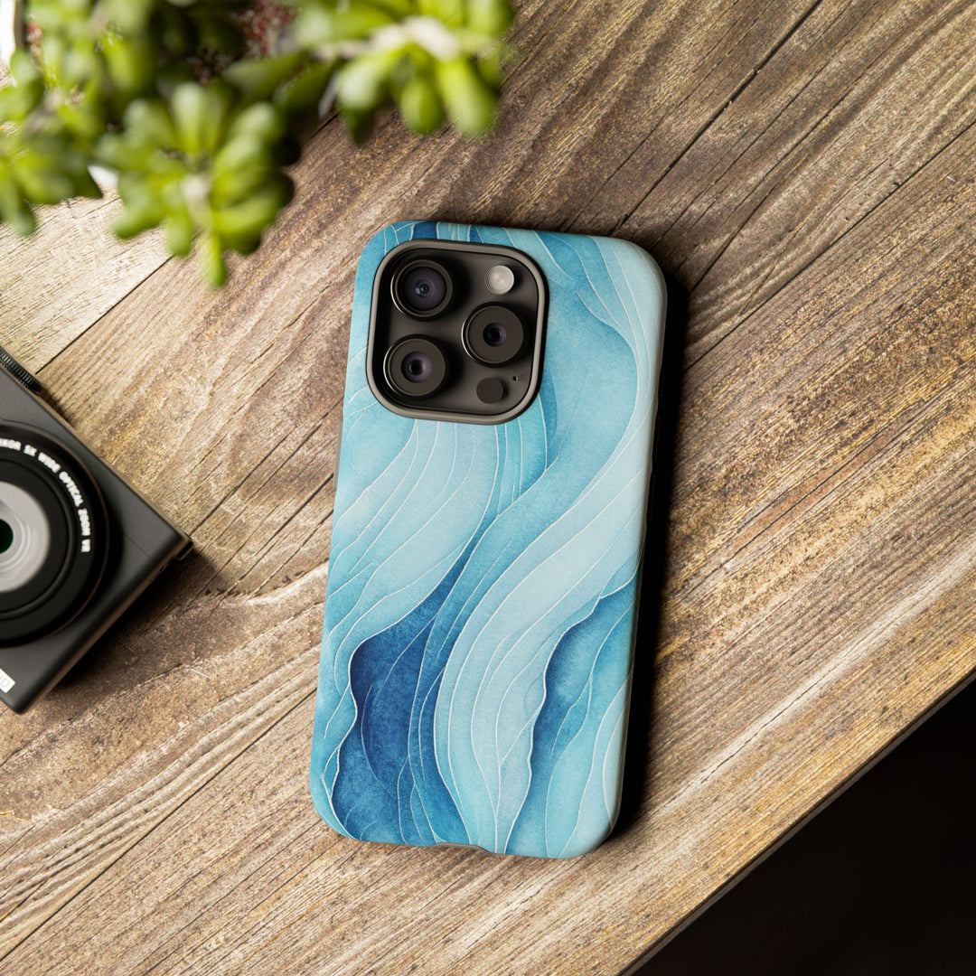 Abstract Waves Phone Case, Artistic Phone Cover, Ocean Vibe Case, Gift for Tech Lovers, Unique Mobile Accessories - bzbuzzbee