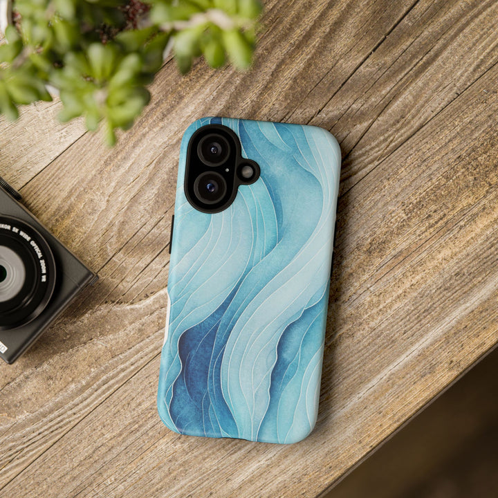 Abstract Waves Phone Case, Artistic Phone Cover, Ocean Vibe Case, Gift for Tech Lovers, Unique Mobile Accessories - bzbuzzbee