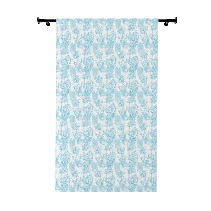 Blue Coral French Toile Blackout Curtains - bzbuzzbee