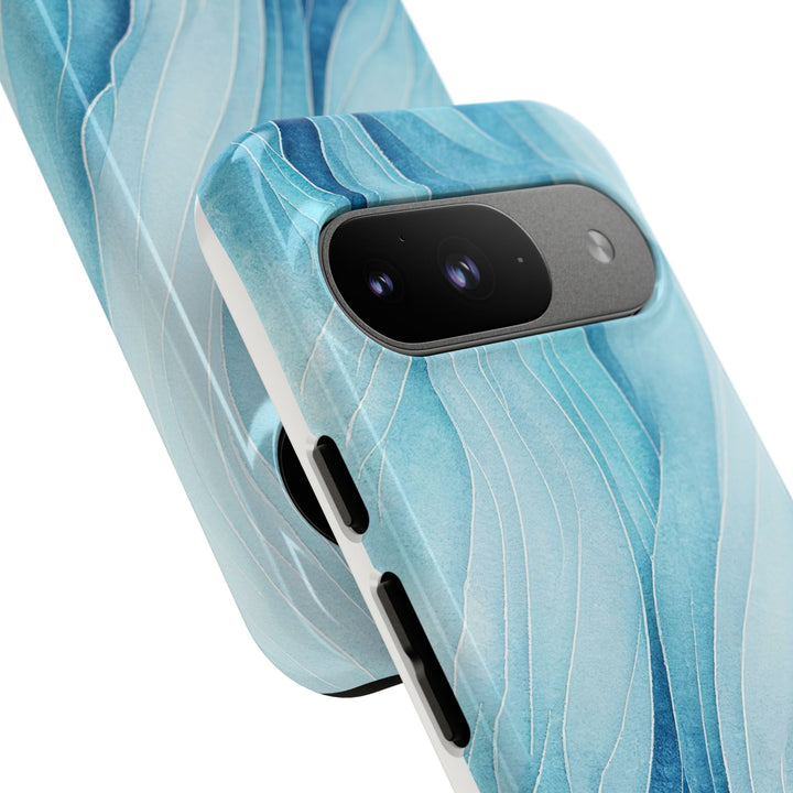 Abstract Waves Phone Case, Artistic Phone Cover, Ocean Vibe Case, Gift for Tech Lovers, Unique Mobile Accessories - bzbuzzbee