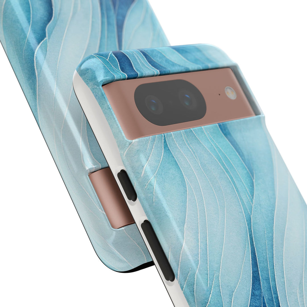Abstract Waves Phone Case, Artistic Phone Cover, Ocean Vibe Case, Gift for Tech Lovers, Unique Mobile Accessories - bzbuzzbee