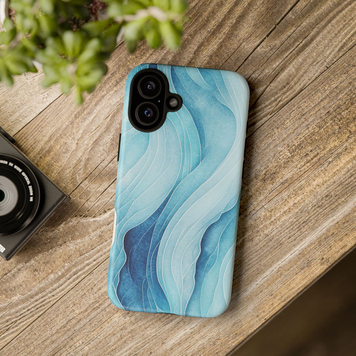 Abstract Waves Phone Case, Artistic Phone Cover, Ocean Vibe Case, Gift for Tech Lovers, Unique Mobile Accessories - bzbuzzbee