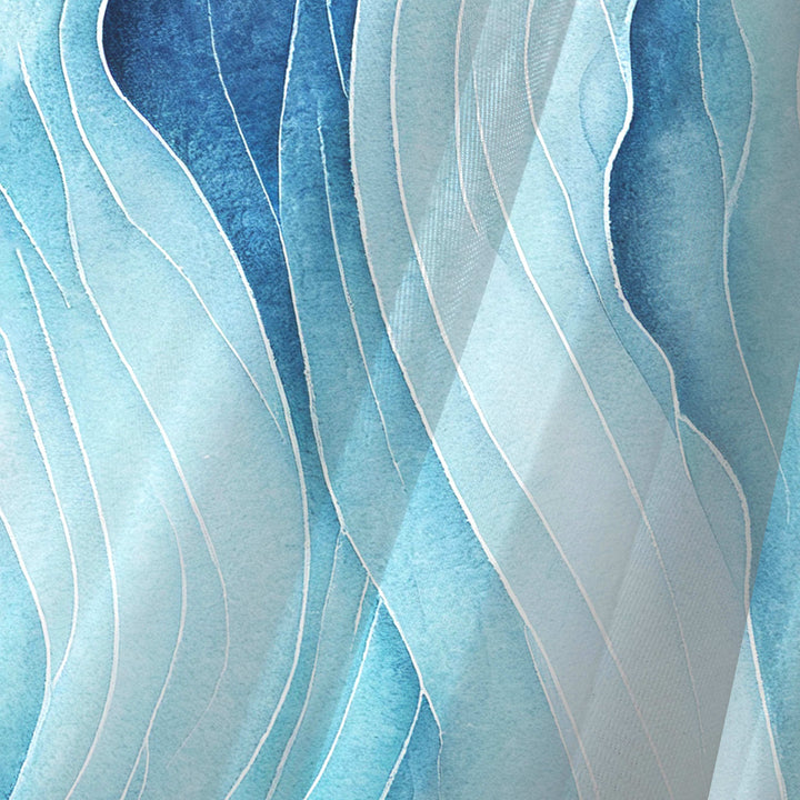 Ocean Wave Sheer Window Curtain - bzbuzzbee