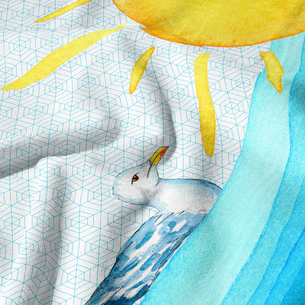 Caribbean Sun & Seagull Beach Towel - bzbuzzbee