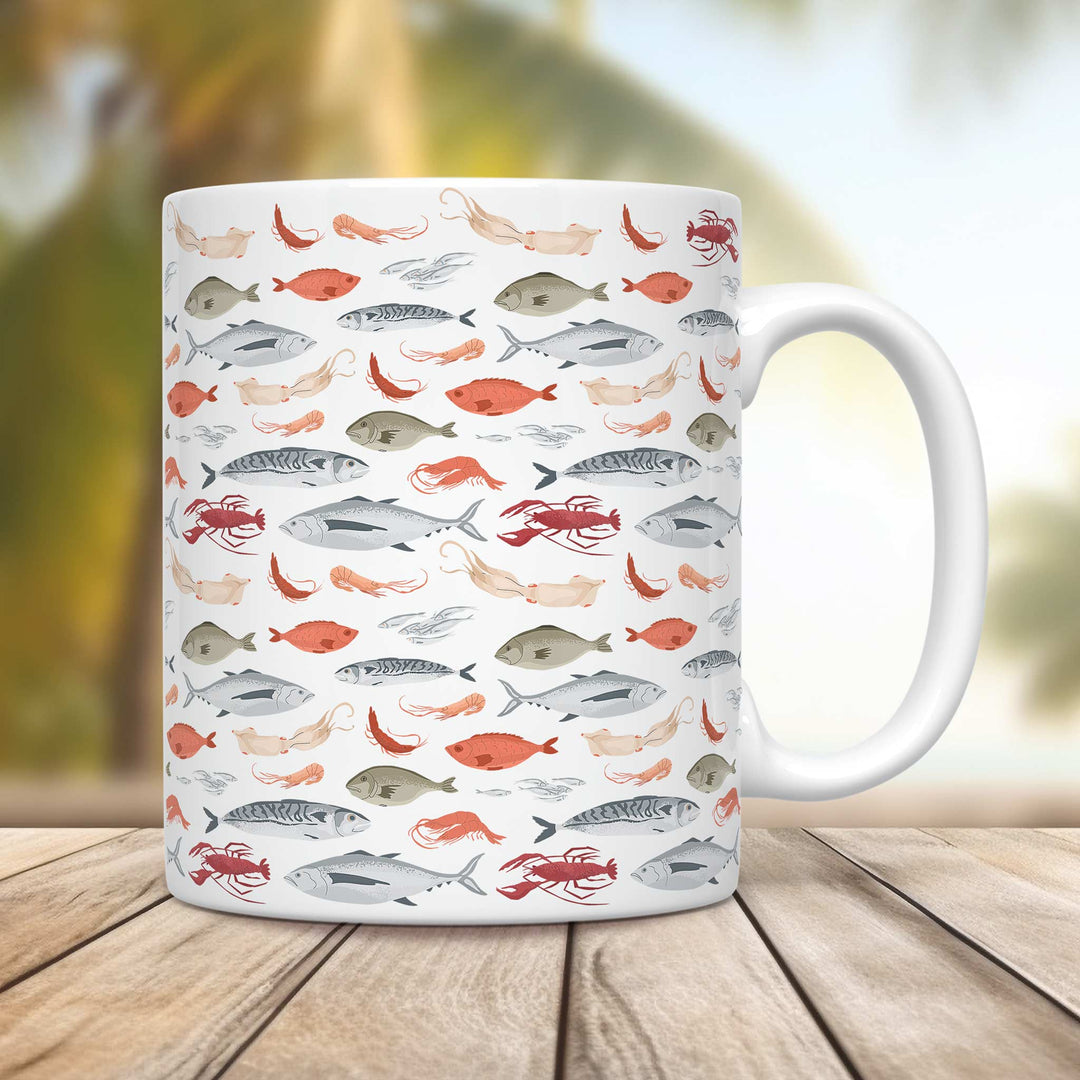 Seafood Pattern Mug - bzbuzzbee
