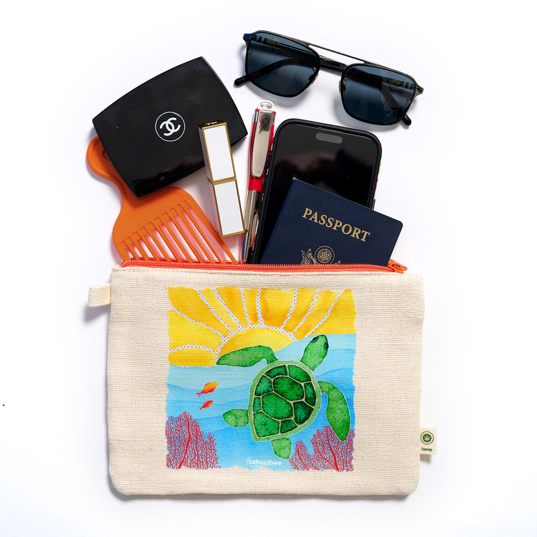 Sea Turtle Zip Pouch - bzbuzzbee