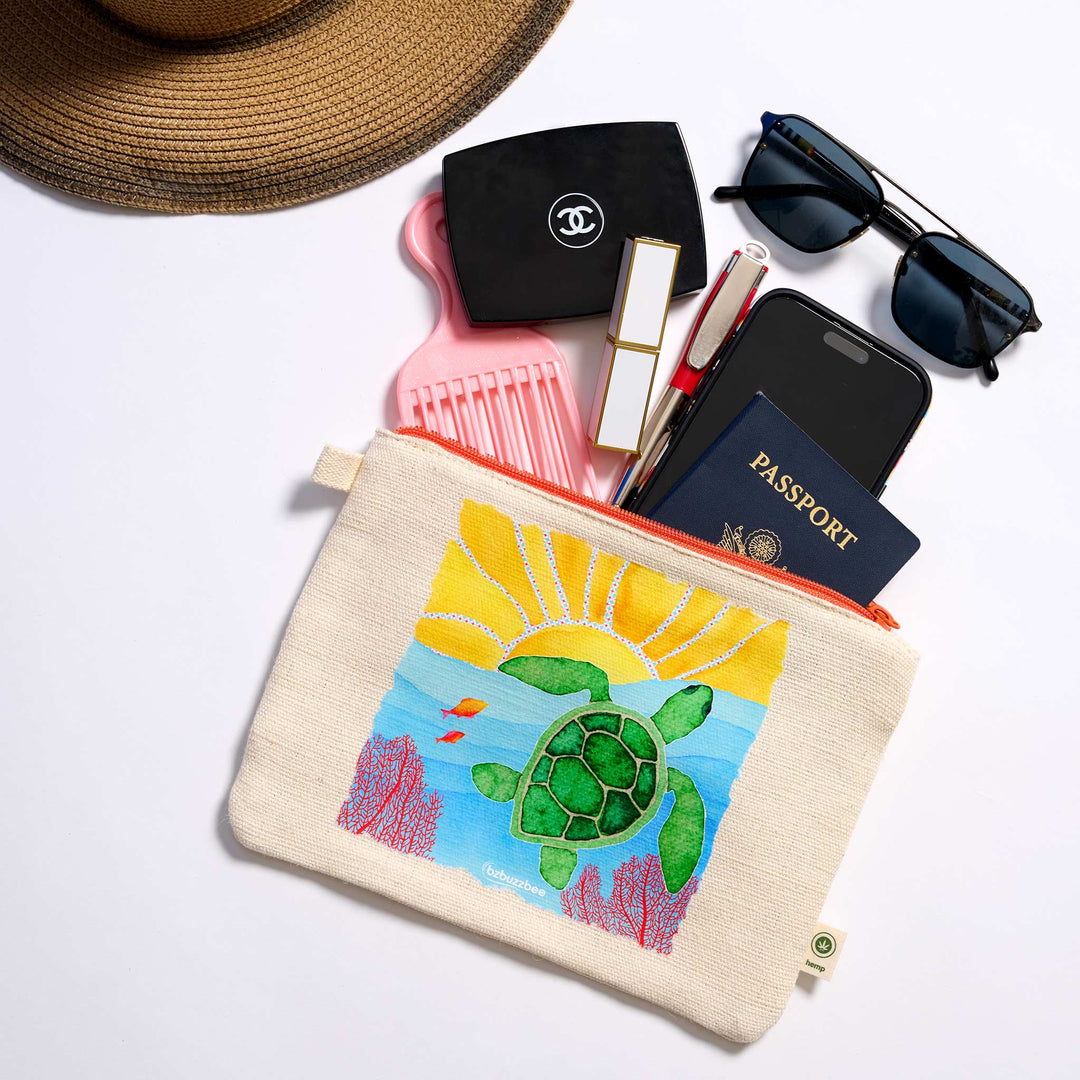 Sea Turtle Zip Pouch - bzbuzzbee