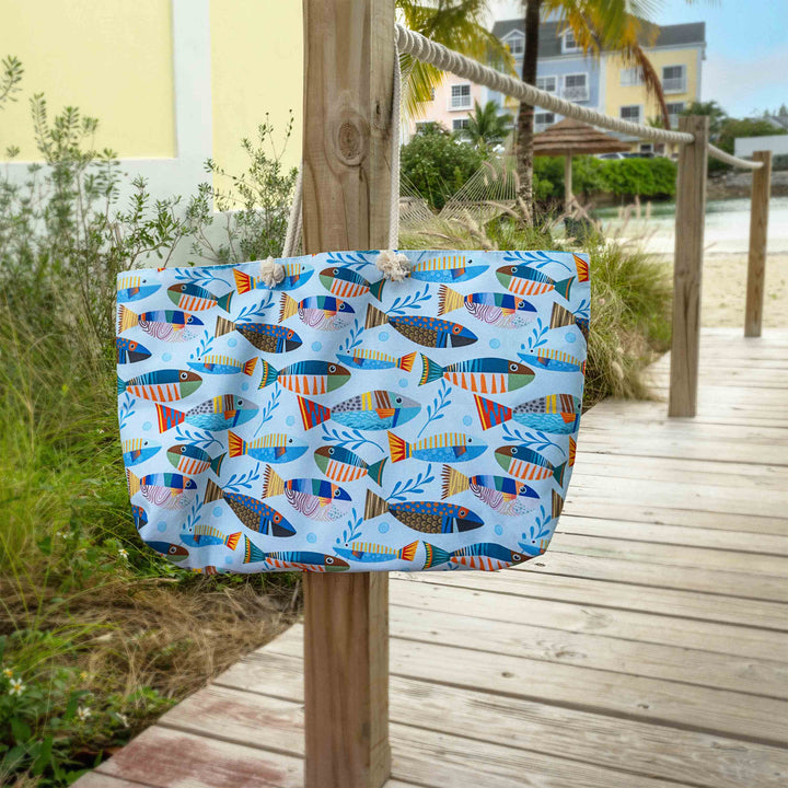 Fish Pattern XL Tote Bag - bzbuzzbee