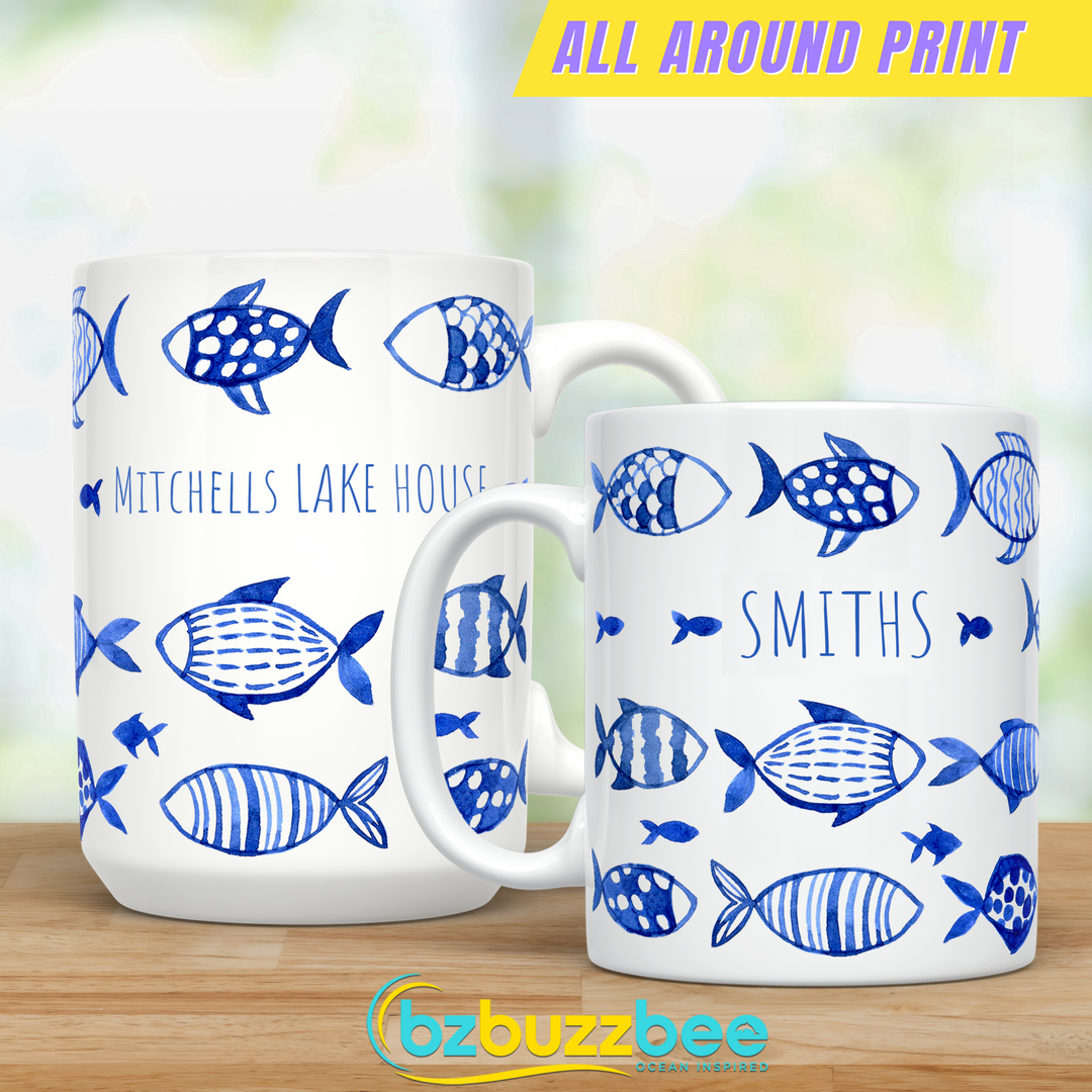 Blue Fish Mug - bzbuzzbee