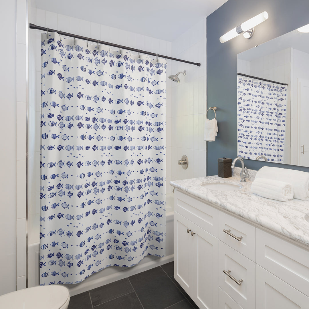 Blue Fish Shower Curtain