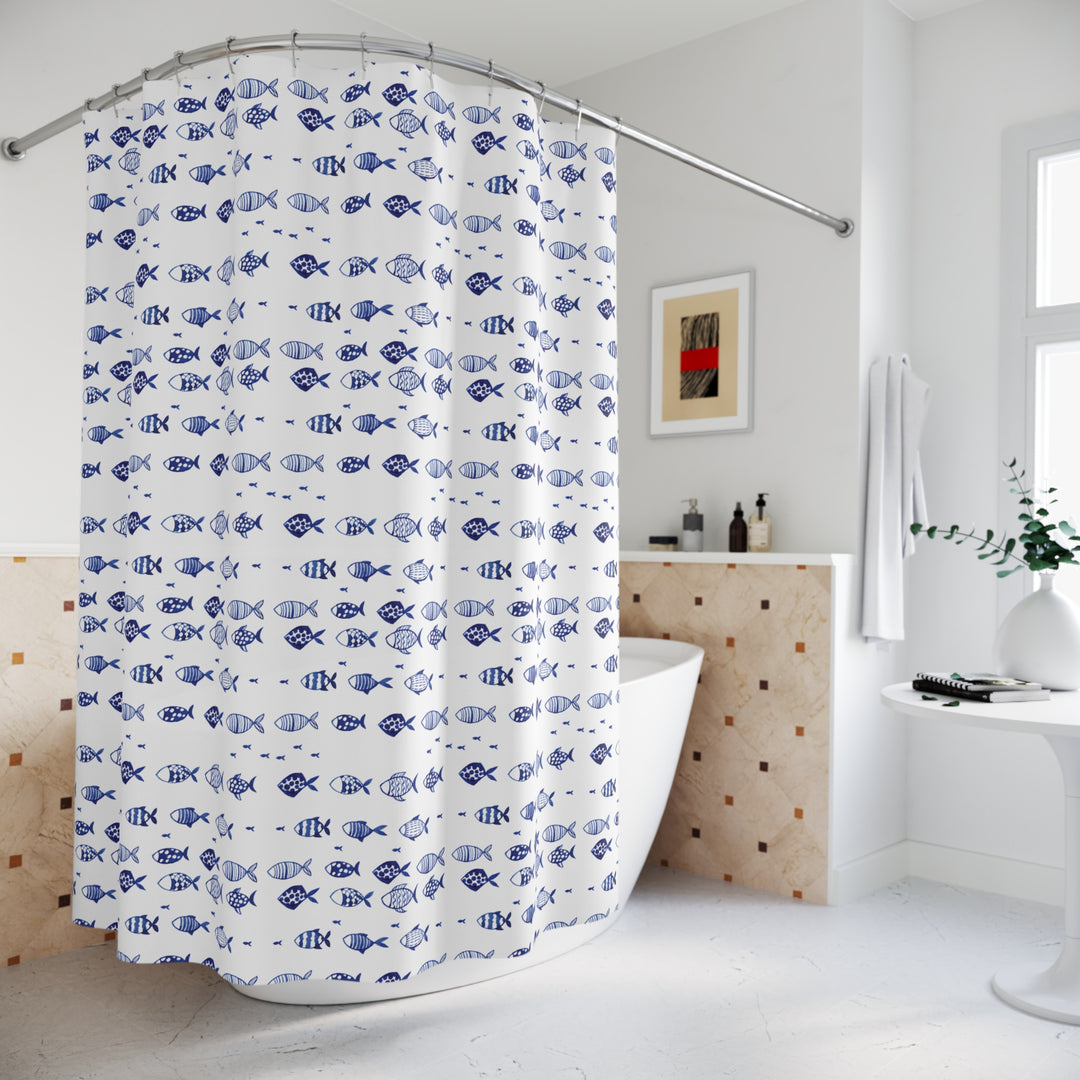 Blue Fish Shower Curtain
