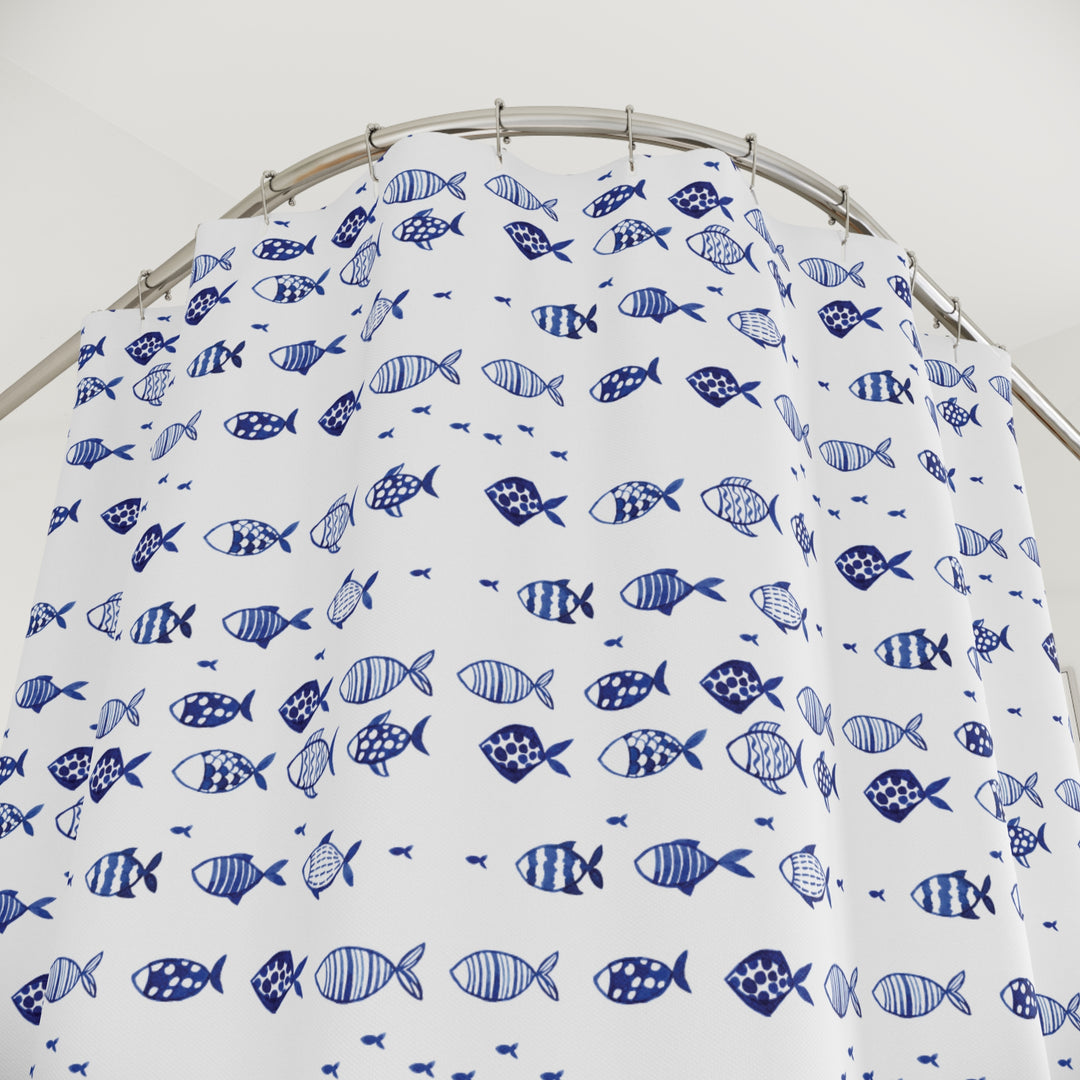 Blue Fish Shower Curtain