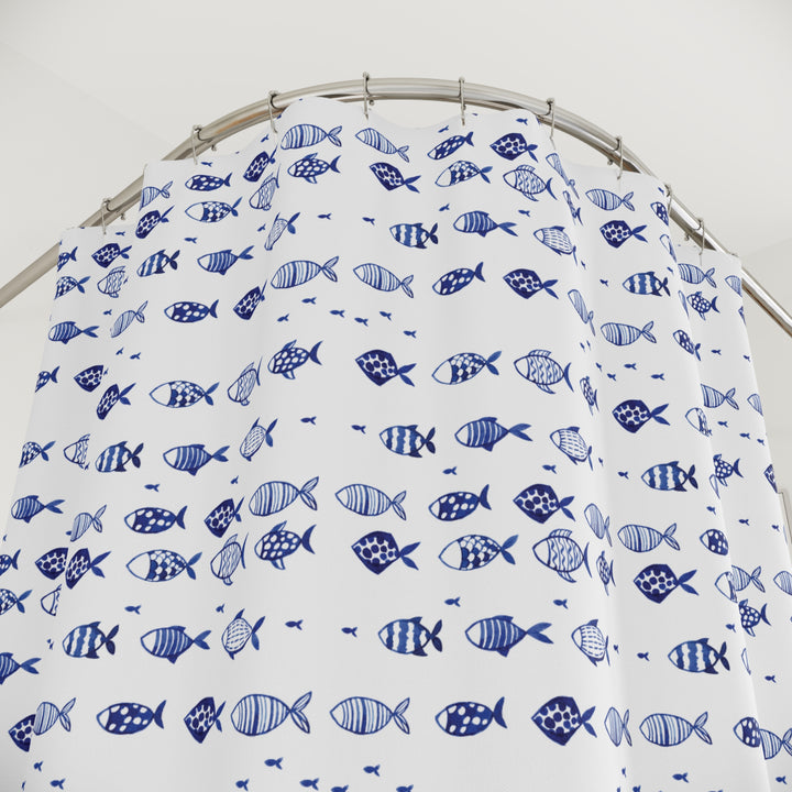 Blue Fish Shower Curtain