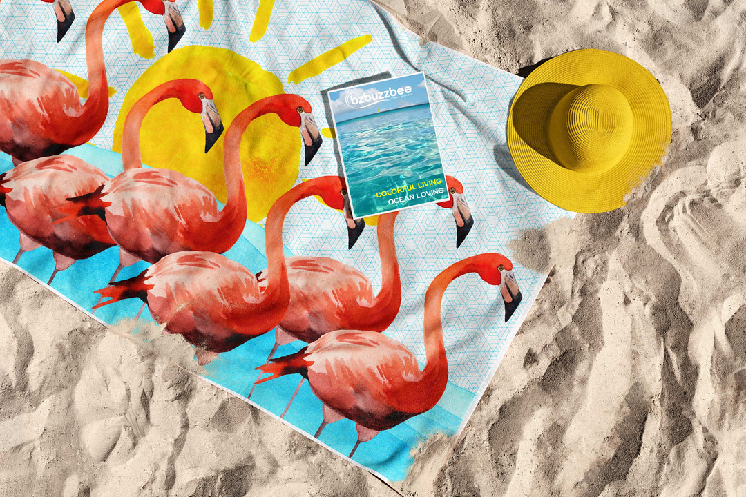 Flamingo Flock & Sun Towel - bzbuzzbee