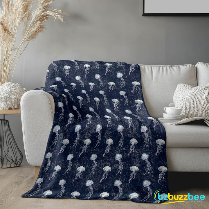 Jellyfish Crushed Velvet Blanket - bzbuzzbee