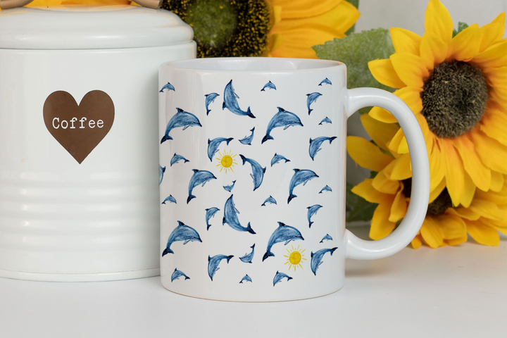Dolphin and Sun Mug - bzbuzzbee