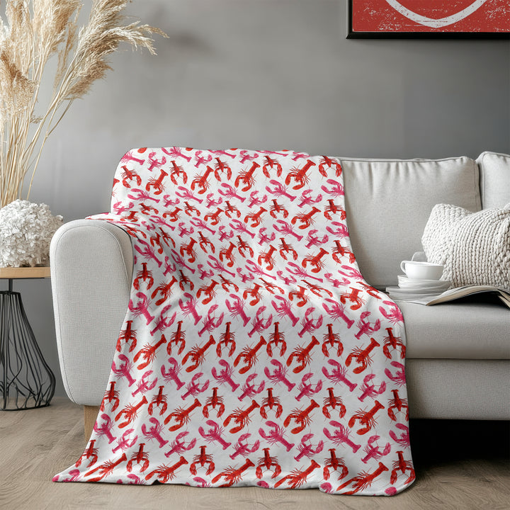 Lobster Print Velvet Blanket - bzbuzzbee
