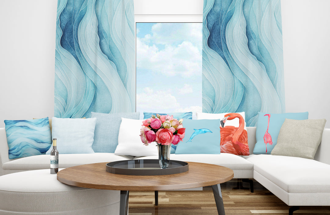 Blue Wave Coastal Blackout Curtains - bzbuzzbee