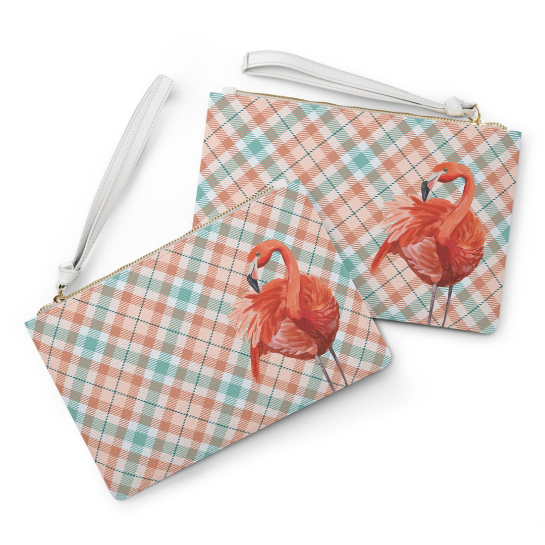 Plaid Flamingo Clutch Bag - bzbuzzbee