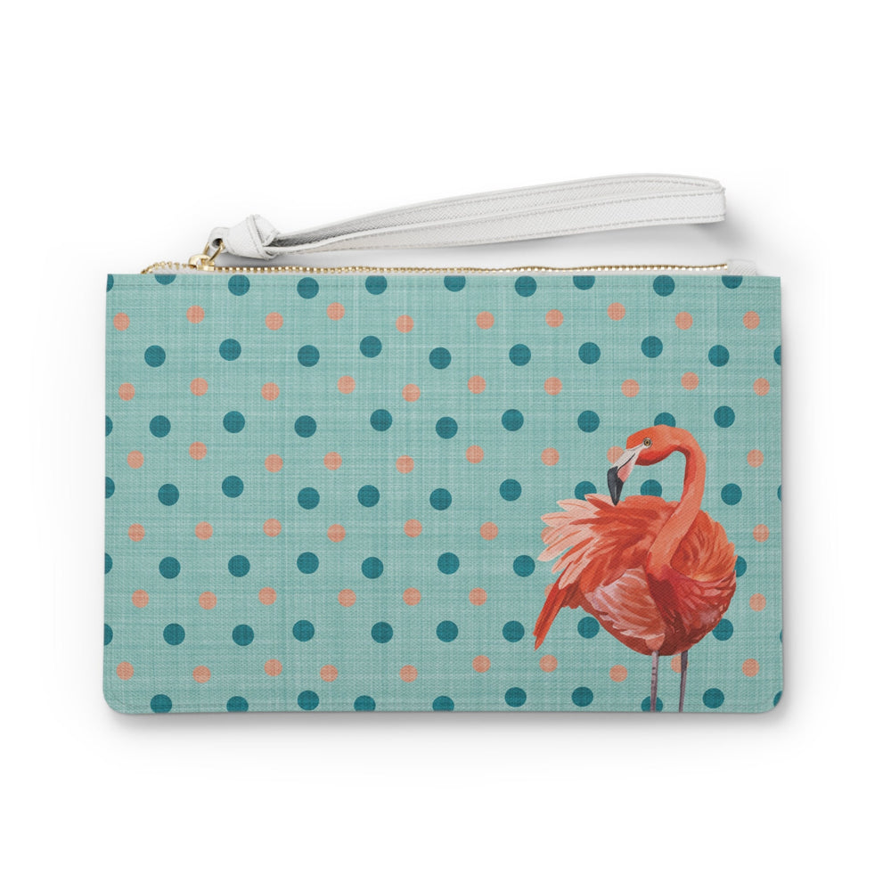 Flamingo Polka Dot Clutch - bzbuzzbee